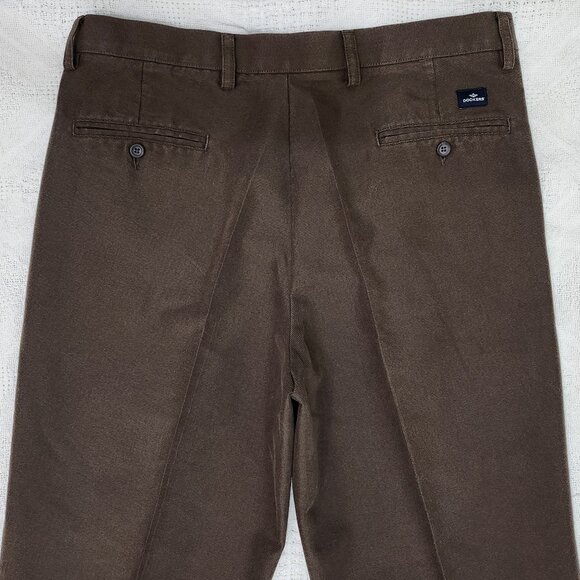 Chocolate Brown Pleated Trousers for Men - Picture 6 of 9